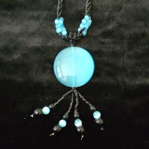 Elegant Blue Beaded Pendant Necklace